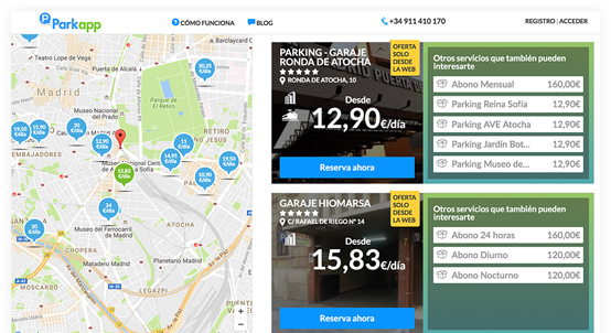 mapa de parkings